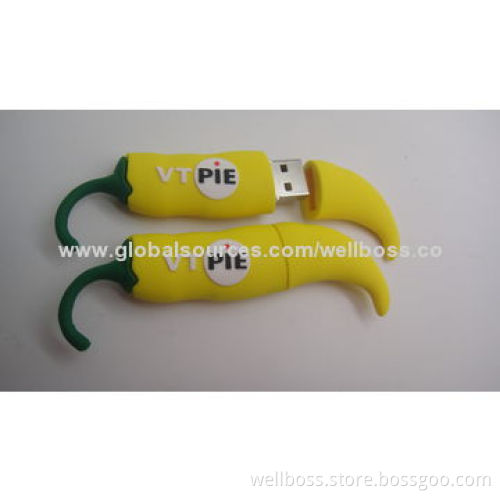 Customized PVC Gift USB, 512MB to 32GB Flash Memory Capacities, Supports Plug-and-Play Function